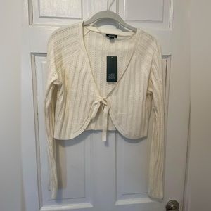 NWT tie front cropped cardigan